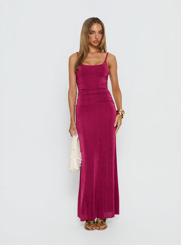 sachin and babi light blue dress LUMIA HALTER MAXI DRESS - PLUM