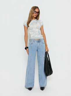 Nyxan Layered Baby Tee Camo / Grey