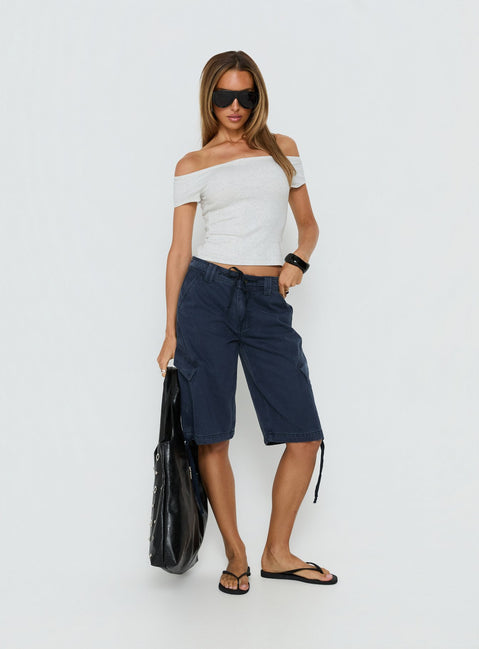 Apres Tie Waist Jorts Navy