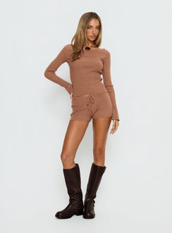 Ahani Off Shoulder Knit Top Mocha