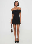 Lanes Off The Shoulder Mini Dress Black Tall