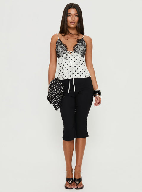Jerelyn Lace Bust Cami Top White Polka