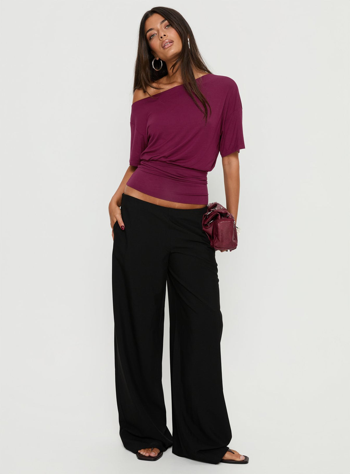 Khane Low Rise Wide Leg Pant Black Petite