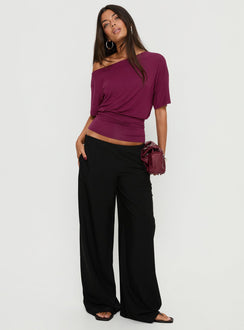 Khane Low Rise Wide Leg Pant Black Petite