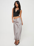 Crop top Slim fitting, lace material, plunging neckline