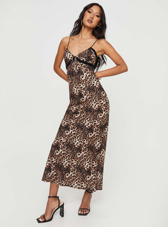 Emily Bias Cut Maxi Dress Leopard | Princess Polly Emily Bias Cut Maxi Dress Leopard | Princess Polly