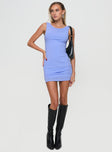 Knit mini dress High neckline, fixed shoulder straps, low back Good stretch, fully lined Princess Polly Lower Impact