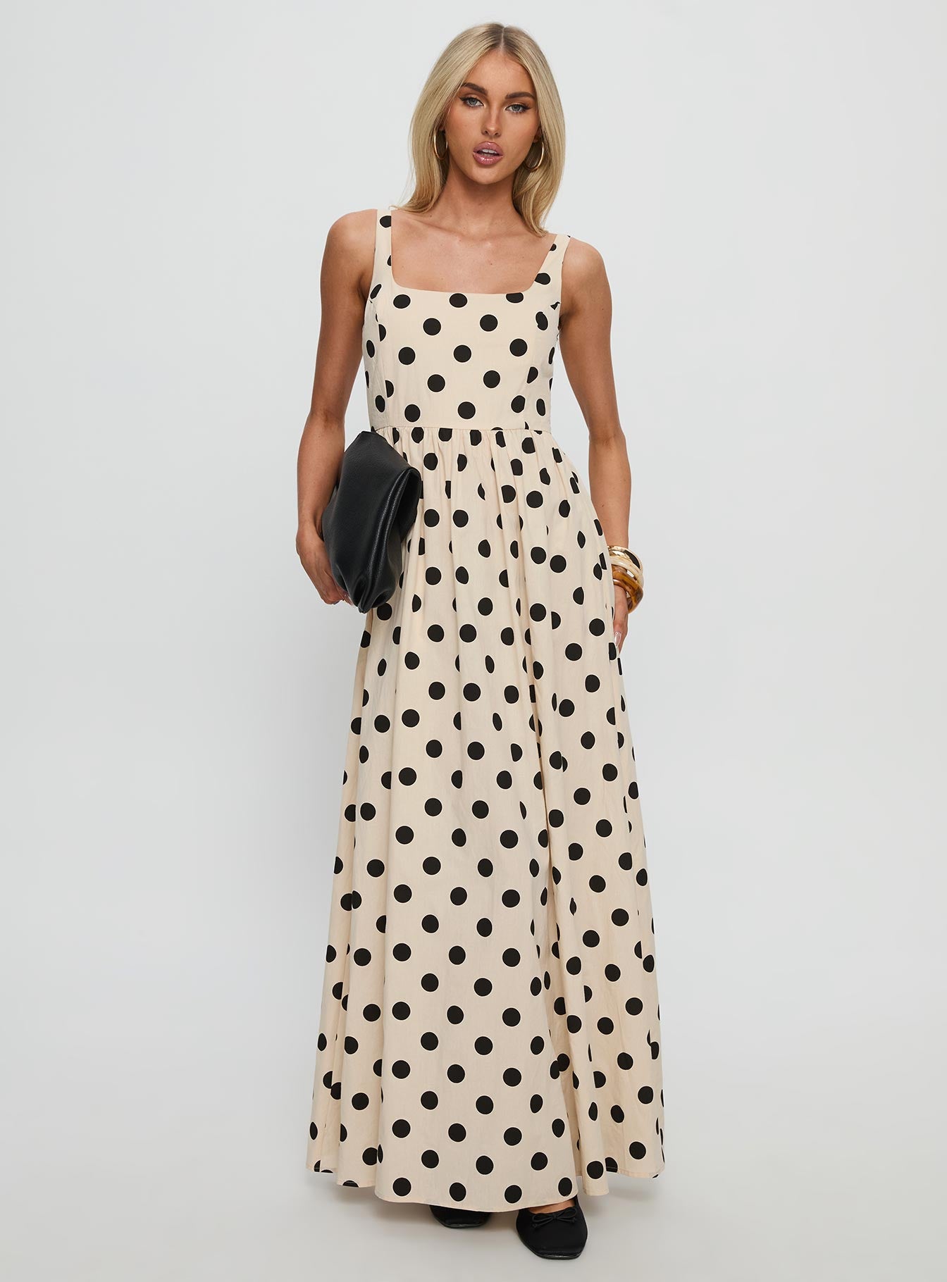 cream polka dot midi dress self-portrait - Cream Polka Dot Taffeta Midi Dress