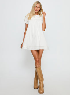 Bethanne Babydoll Mini Dress White