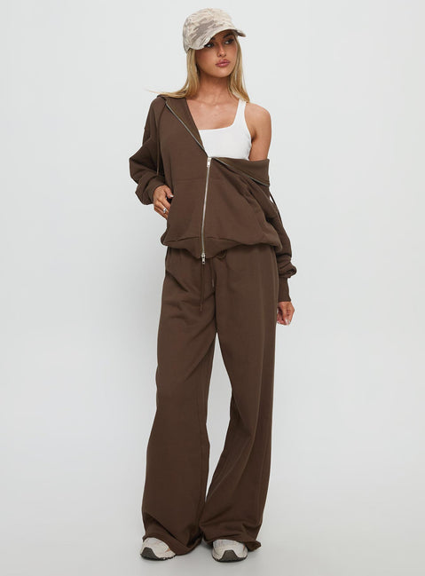 All Day Straight Leg Sweatpants Chocolate Brown