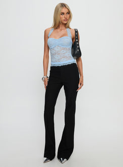 Fantasize Lace Halter Top Blue