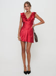 Butacup Frill Mini Dress Red