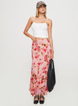   front view of model wearing Princess Polly Vespera Maxi Skirt Pink Maxi 