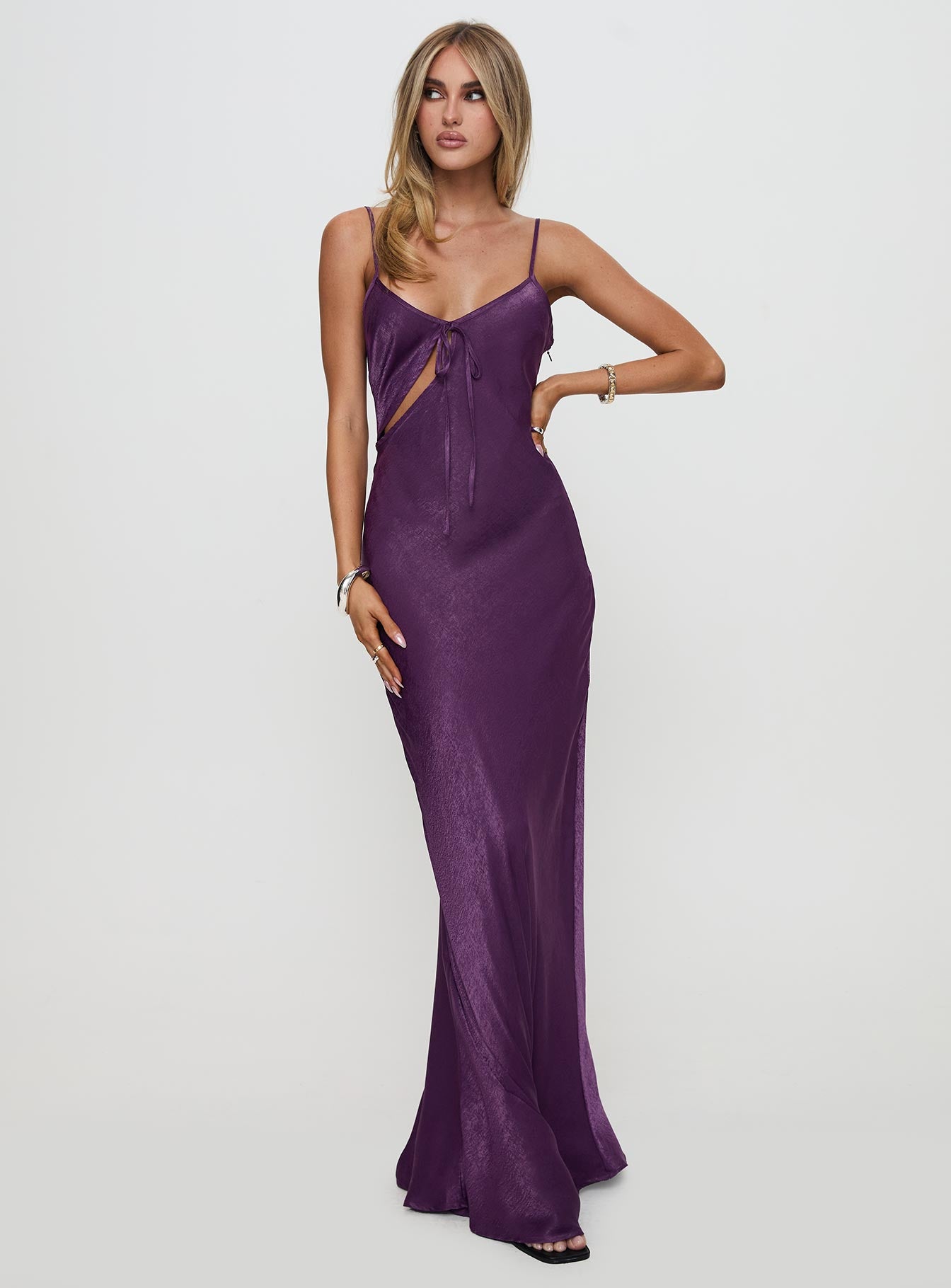 Linger Bias Cut Maxi Dress Purple | Princess Polly Linger Bias Cut Maxi Dress Purple | Princess Polly