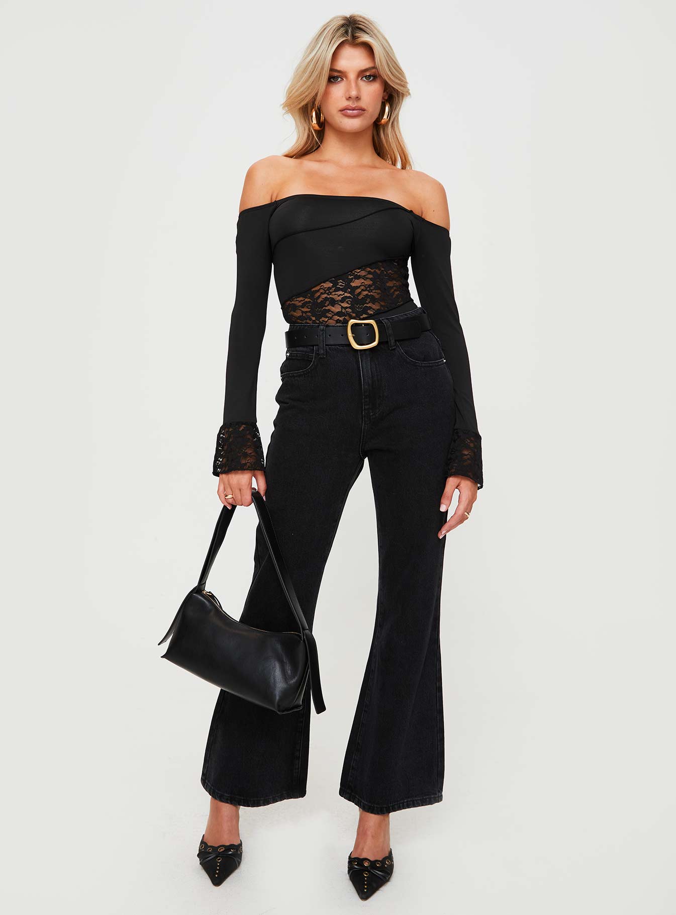 Valder off the shoulder bodysuit black