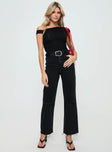 Princess Polly High Waisted  Thorne Denim Jeans Washed Black