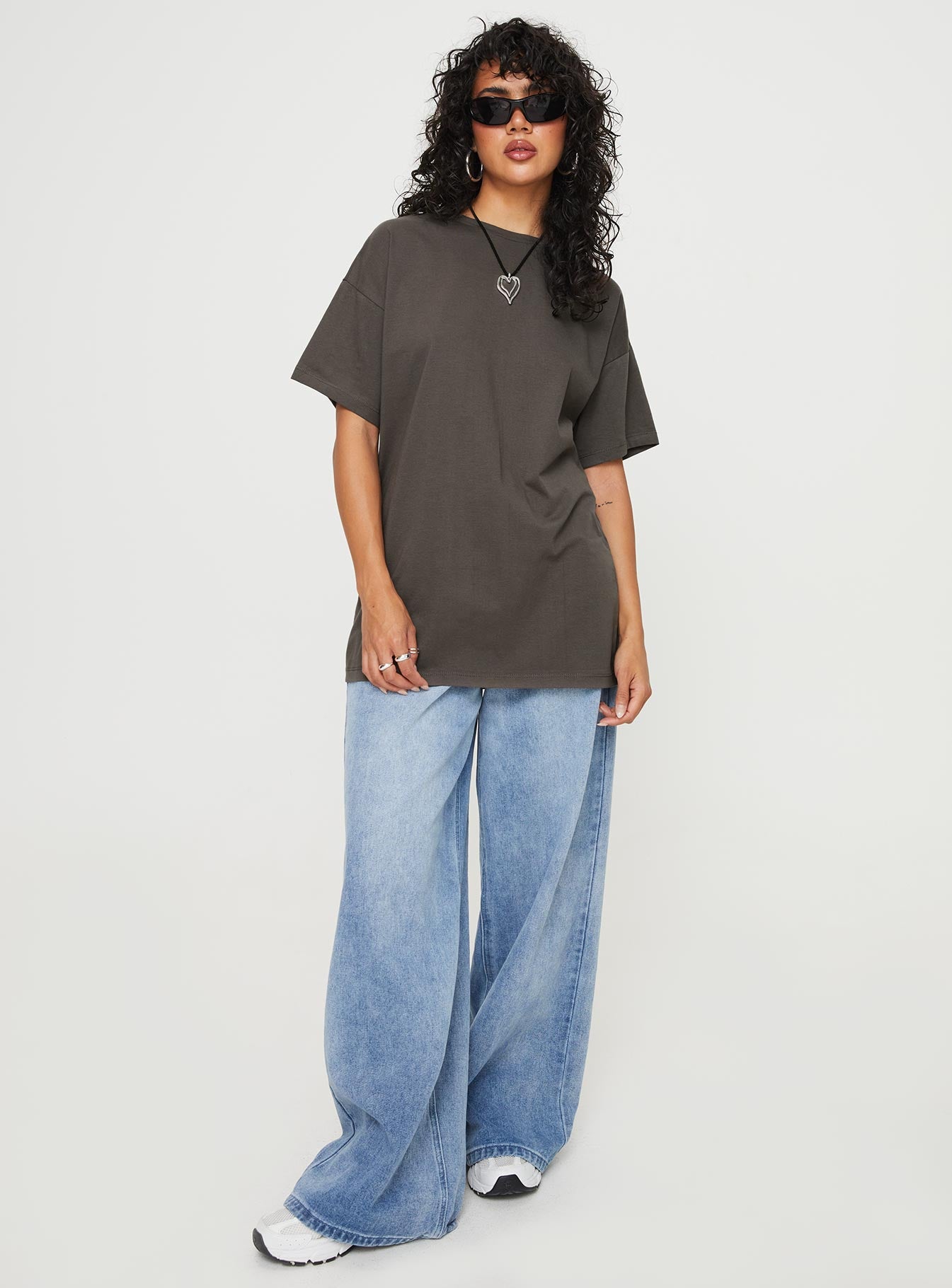 product Princess Polly Half Sleeves High Neck  Luck 777 Oversized Tee Black