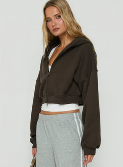 Zellah Double Ended Zipper Hoodie Iron Grey