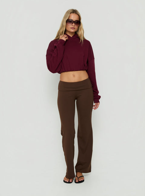 Daily Define Foldover Waist Pants Brown