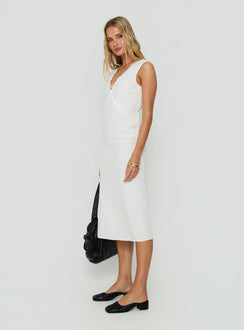 Eloisah Sleeveless Midi Dress White