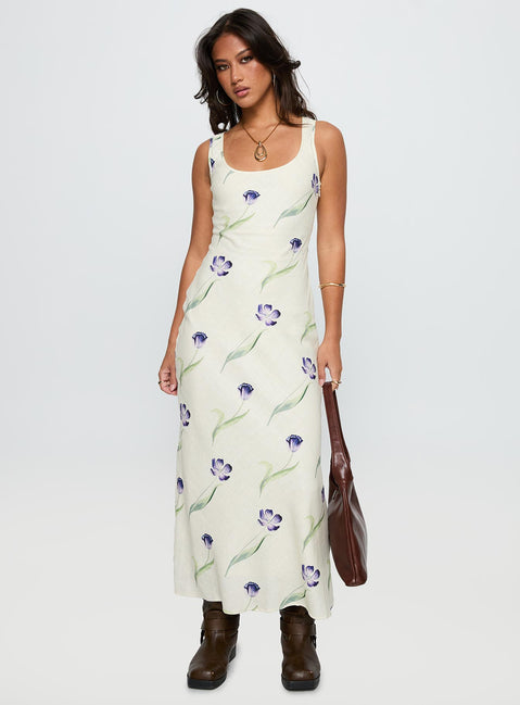 princess polly midi dress Jessabelle Linen Blend Midi Dress Cream Floral