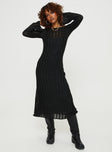 product Princess Polly High Neck  Sabinne Long Sleeve Maxi Dress Black