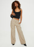 Princess Polly mid-rise  Zienna Pants Taupe