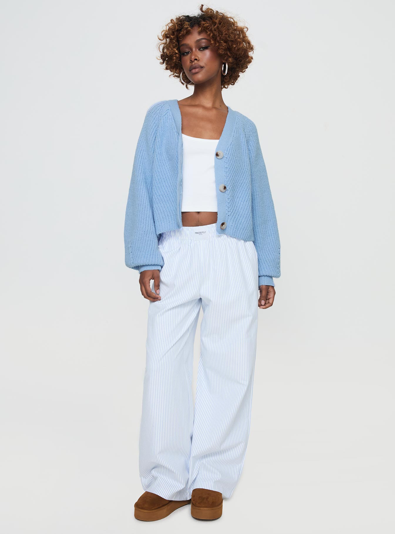 Leskie Cardigan Pale Blue | Princess Polly