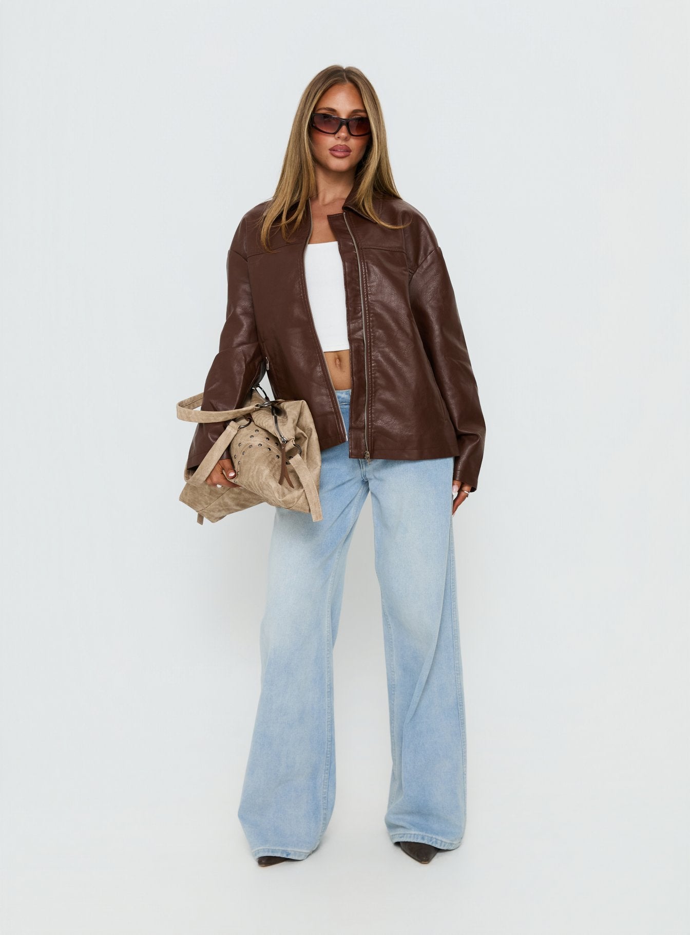 Napoleon Faux Leather Jacket Dark Brown | Princess Polly