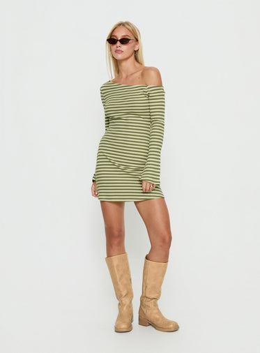 slim fit dress slacks Austin Long Sleeve Mini Dress Green main image 1
