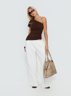 Lunea Concealed Waistband Pants White Petite