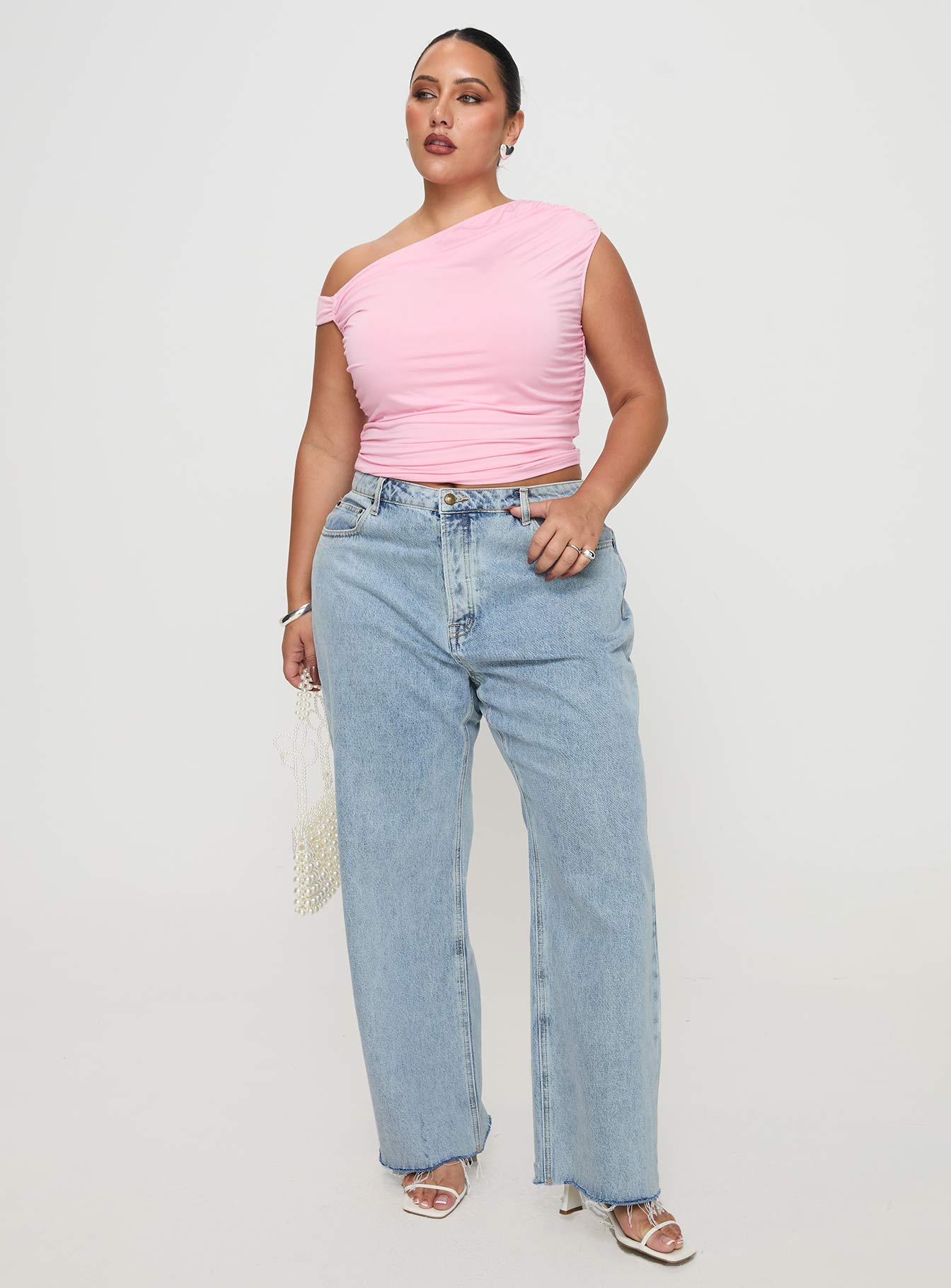Fawcett Jeans Light Wash Denim Curve | Princess Polly