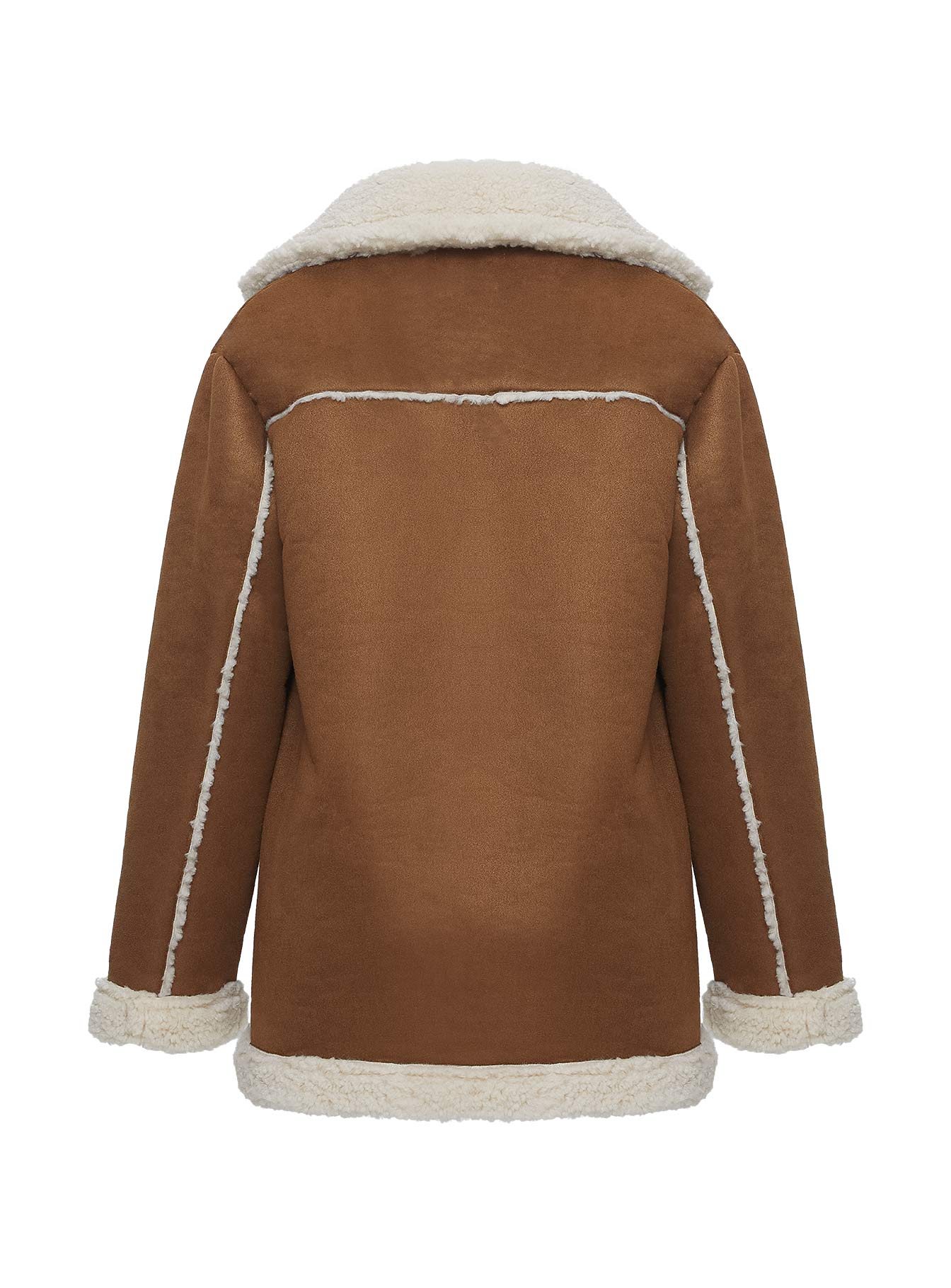 Marysville Faux Fur Oversized Jacket Tan | Princess Polly