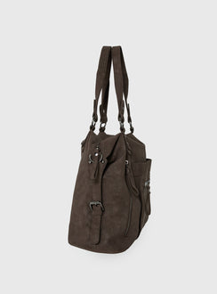 Olsenn Faux Suede Oversized Shoulder Bag Slate