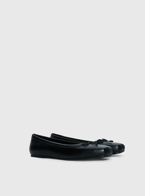 Therapy Laine Square Toe Ballet Flats Black | Princess Polly Therapy Laine Square Toe Ballet Flats Black | Princess Polly