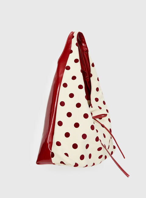 Rosamaria Shoulder Bag Cream Polka Dot
