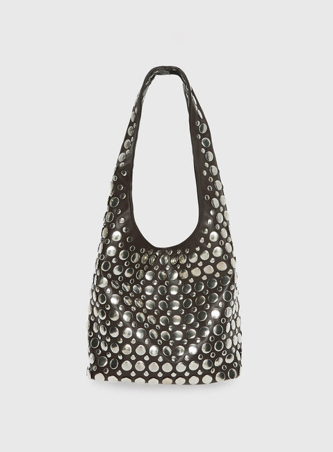 In The Crowd Shoulder Bag Brown / Silver