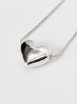 Necklace Silver toned, heart pendant, lobster clasp fastening