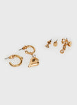 Honeymoon Earring Pack Gold