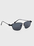 Metal frame sunglasses Adjustable nose pads, smoke tinted lens