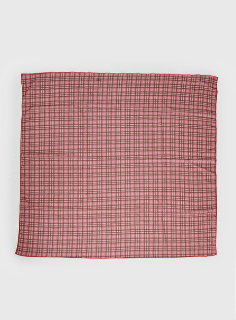 Nellie Chiffon Scarf Pink Check