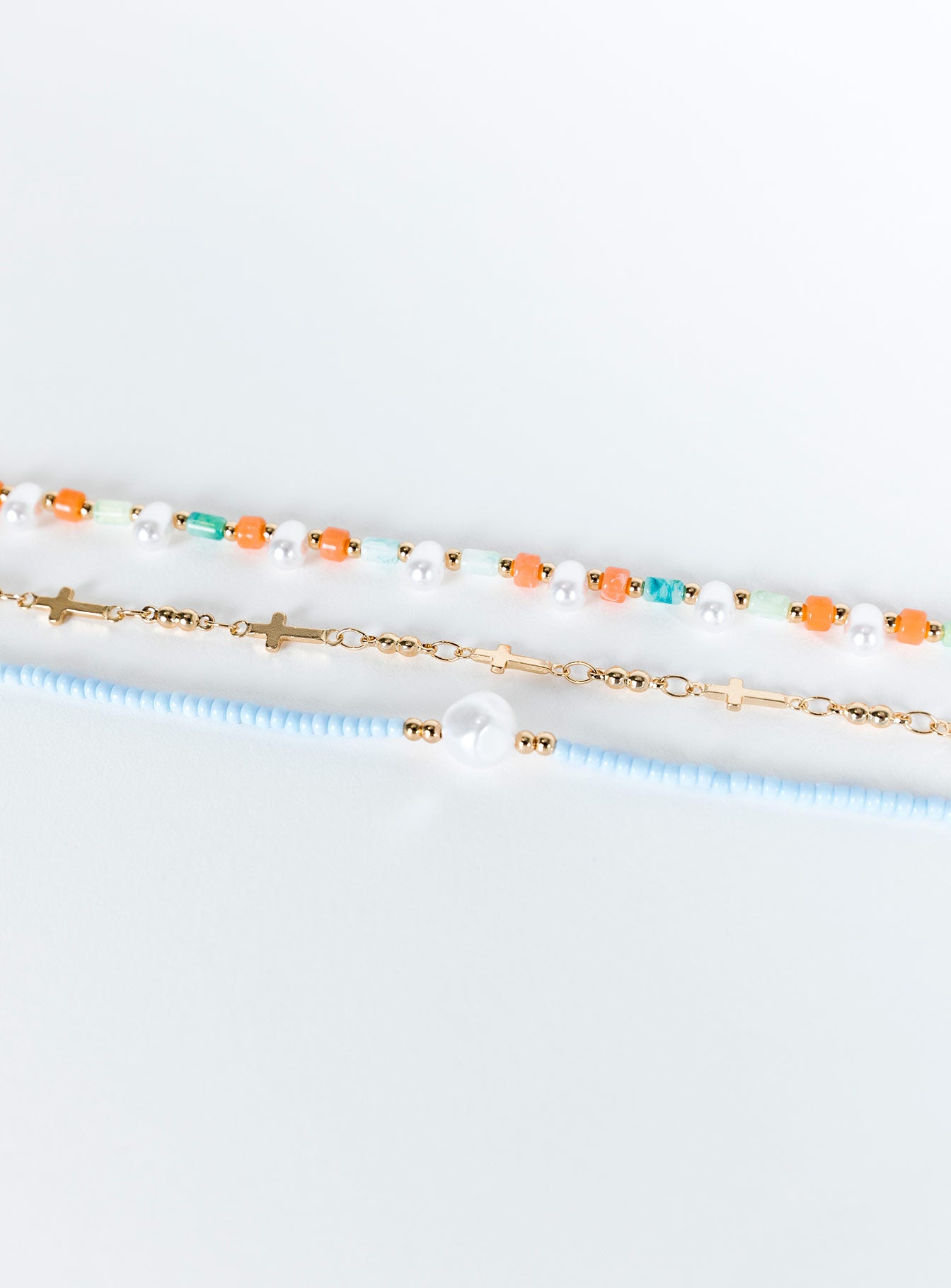 Bracelet pack Beaded design Gold toned Lobster clasp fastening