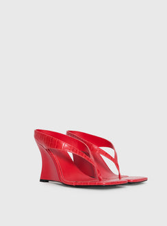 Nylah Wedge Heels Red Croc