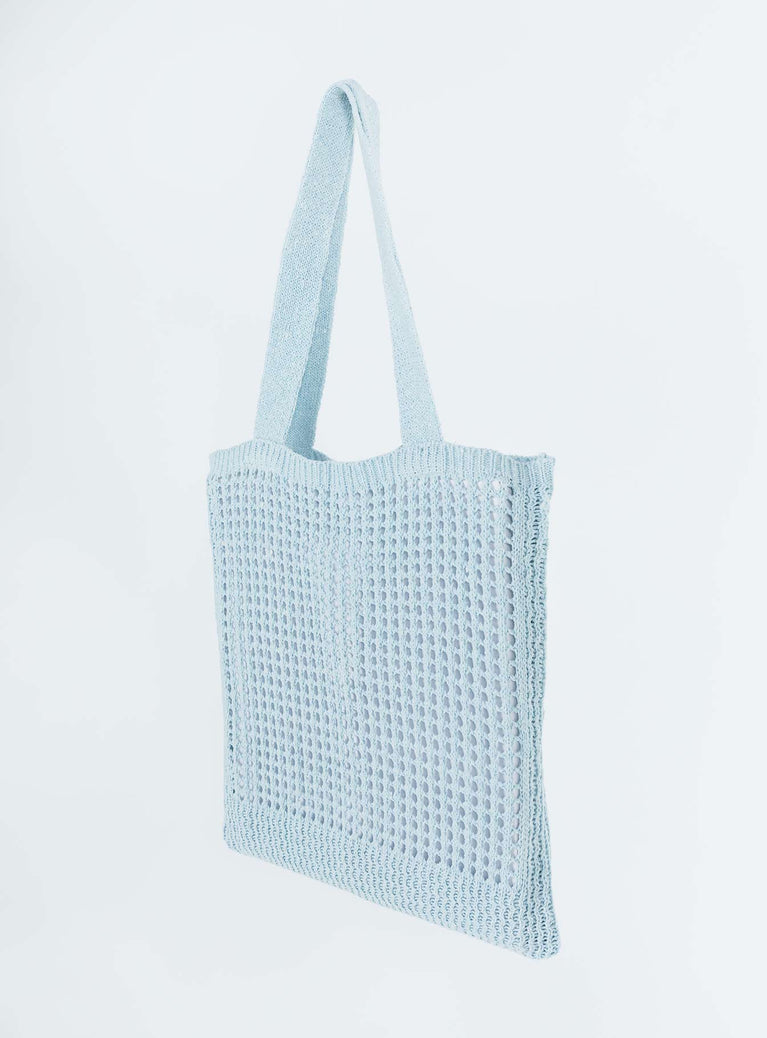 Light Blue Crochet Tote Bag