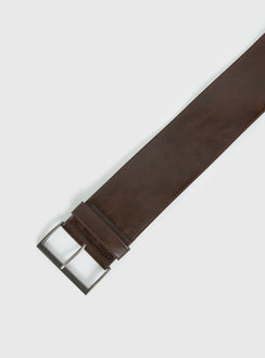 Aeriana Faux Leather Wide Belt Chocolate