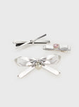 Mich Hair Clip Pack Silver