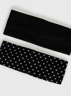 The Juney Headband Pack Black Polka Dot