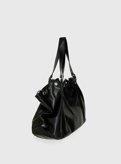 Amaria Buckle Detail Shoulder Bag Black