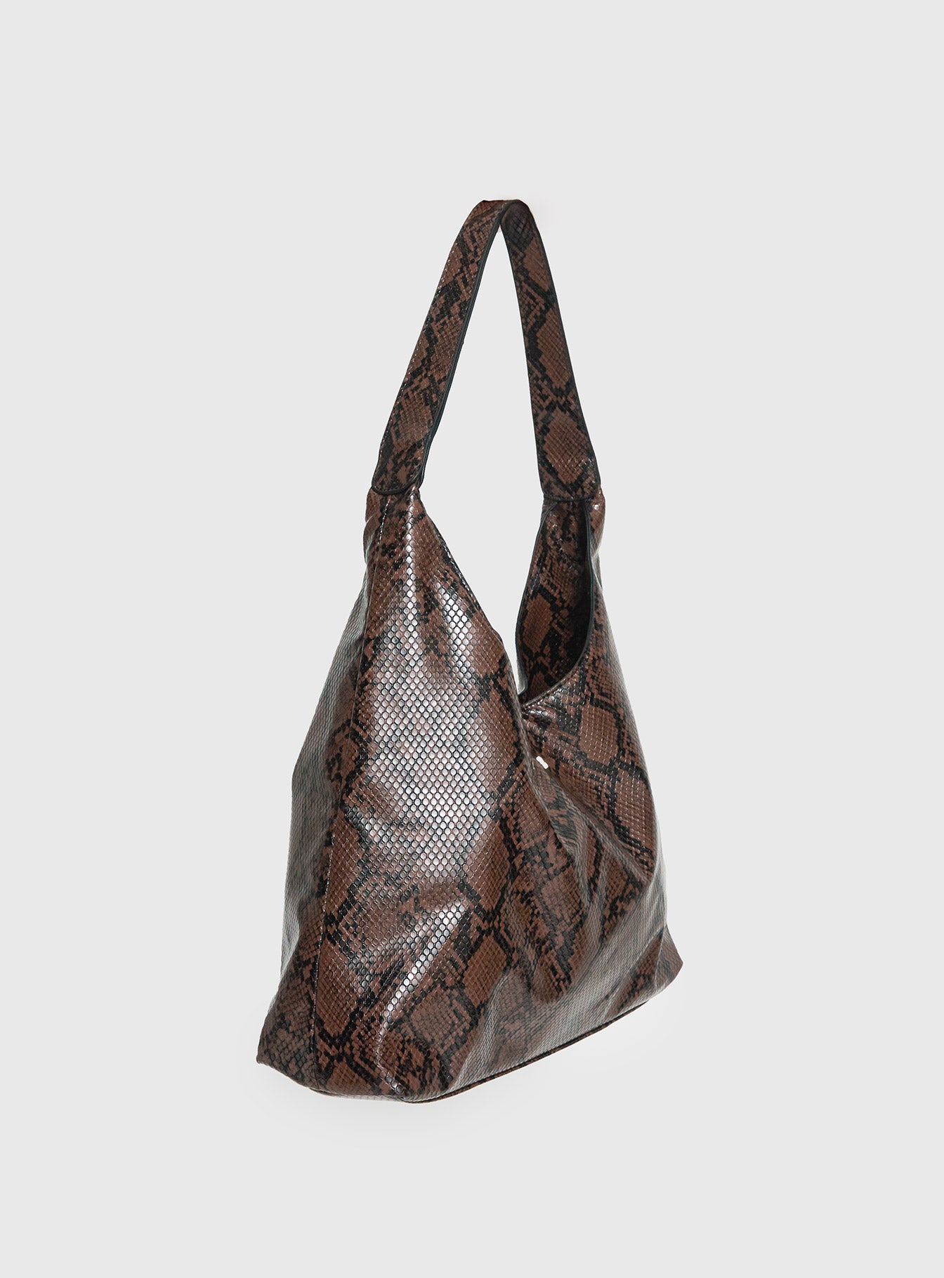 Peta & Jain Jami Slouch Bag Chocolate Snake | Princess Polly