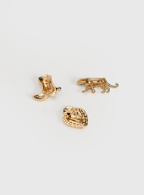 Zaylina Heart Hat Charms Gold